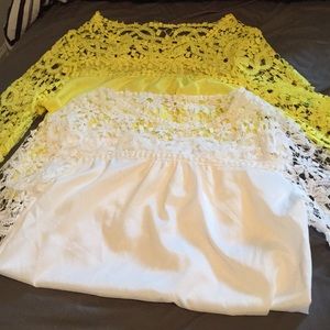 2 beautiful NWOT lace detailed shirts